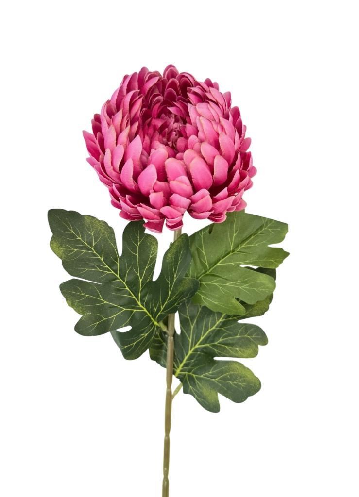 Yapay Çiçek Krizantem Fuşya 90cm Tek Dal Kumaş Çiçek Uzun Dal