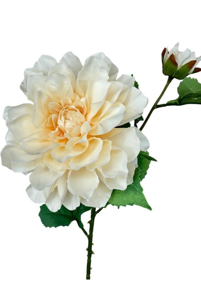 Yapay Çiçek Krizantem Yavruağzı Tek Dal Tomurcuklu 65*17cm Kumaş Çiçek Uzun Dal