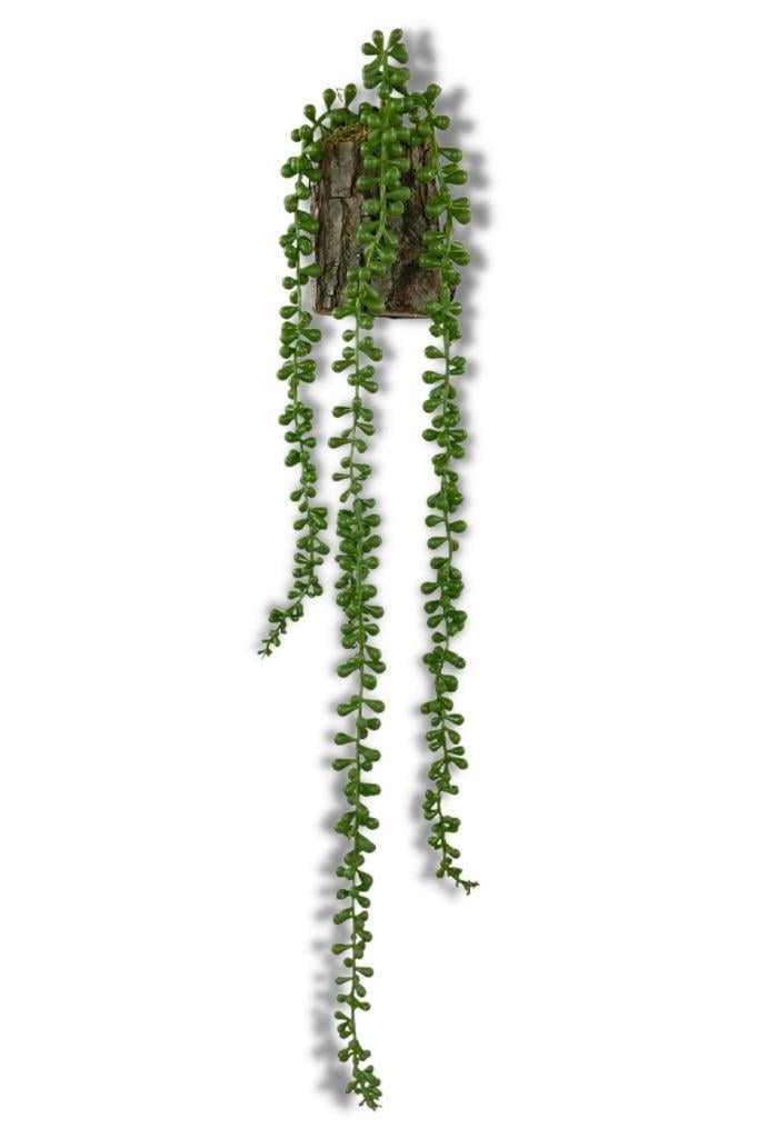 Yapay Çiçek Kütük Saksıda Sarkan String 3 Dallı 55cm Sarkan Çiçek