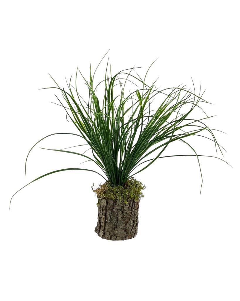 Yapay Çiçek Kütük Saksıda Saz Otu 35cm  Dekoratif Masa Çiçeği 40*20cm
