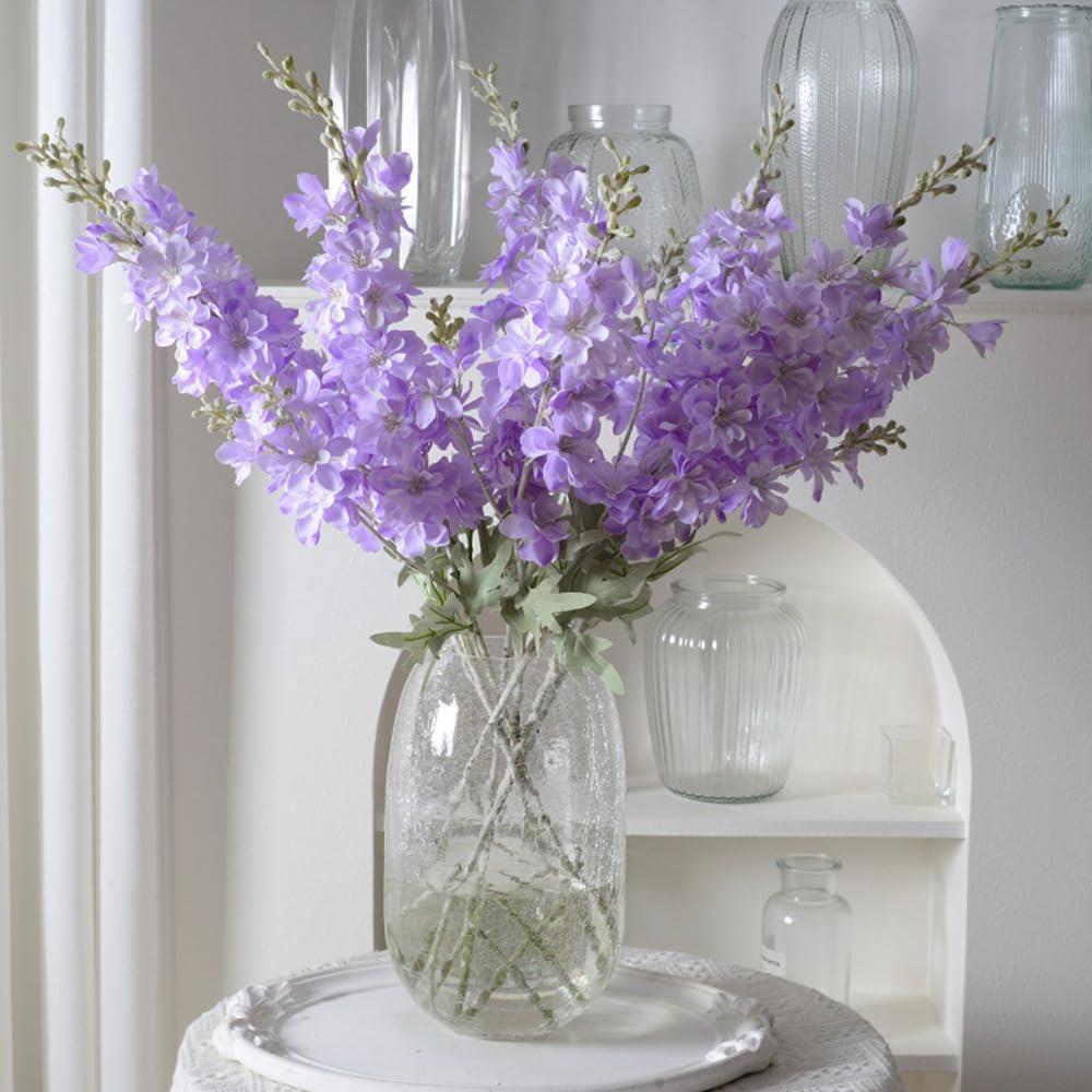 Yapay Çiçek Lila Sümbül Tek Dal Tomurcuklu 85*15cm Kumaş Çiçek Uzun Dal