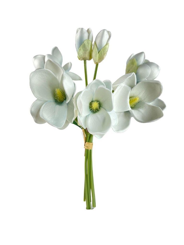 Yapay Çiçek Manolya Letex Eva Magnolia 33cm Pudra Uçuk Mavi