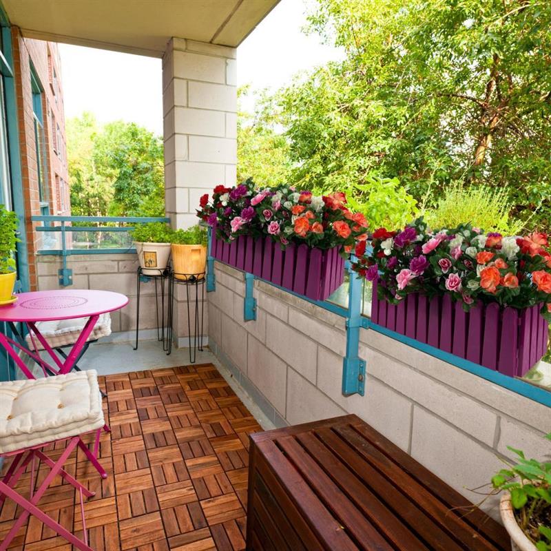 Yapay Çiçek Mor Çit Balkon Saksısı Renkli Açelya Çiçekli 55*20cm