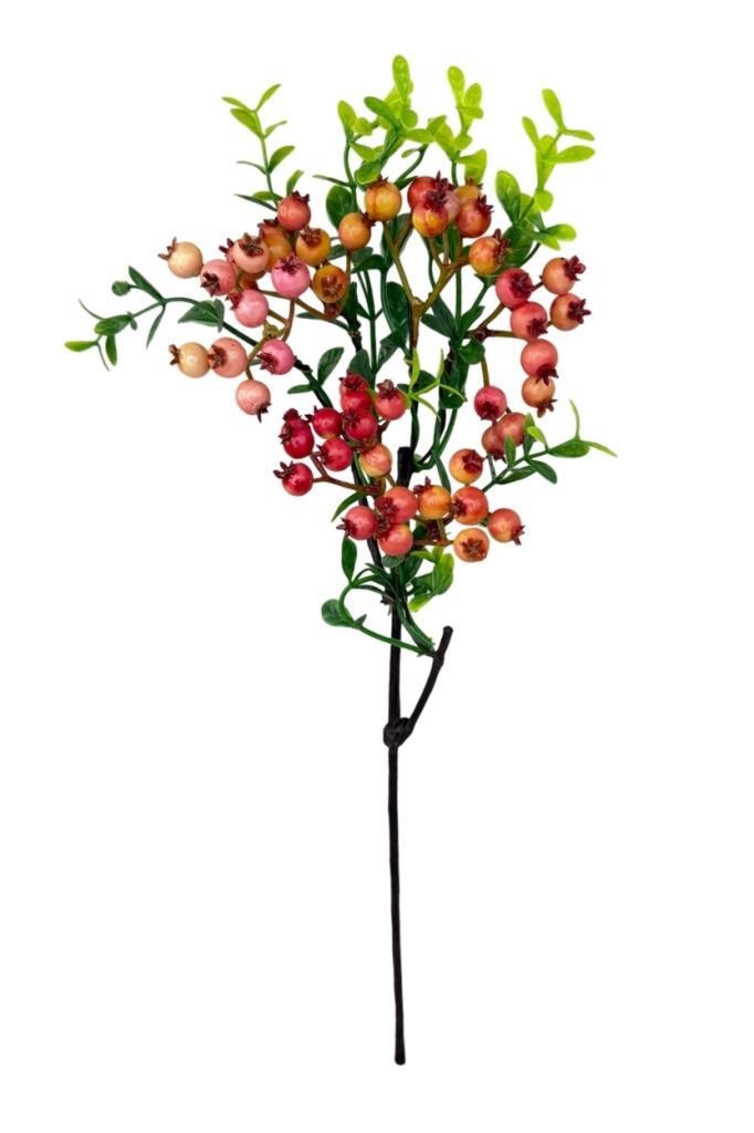 Yapay Çiçek Nar Kokina Dalı 38cm Red Berry
