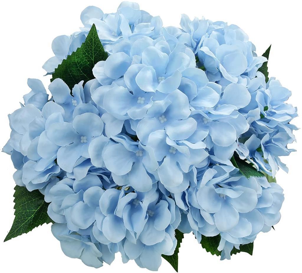 Yapay Çiçek Ortanca Çiçeği Demeti 43 cm Mavi Açık 