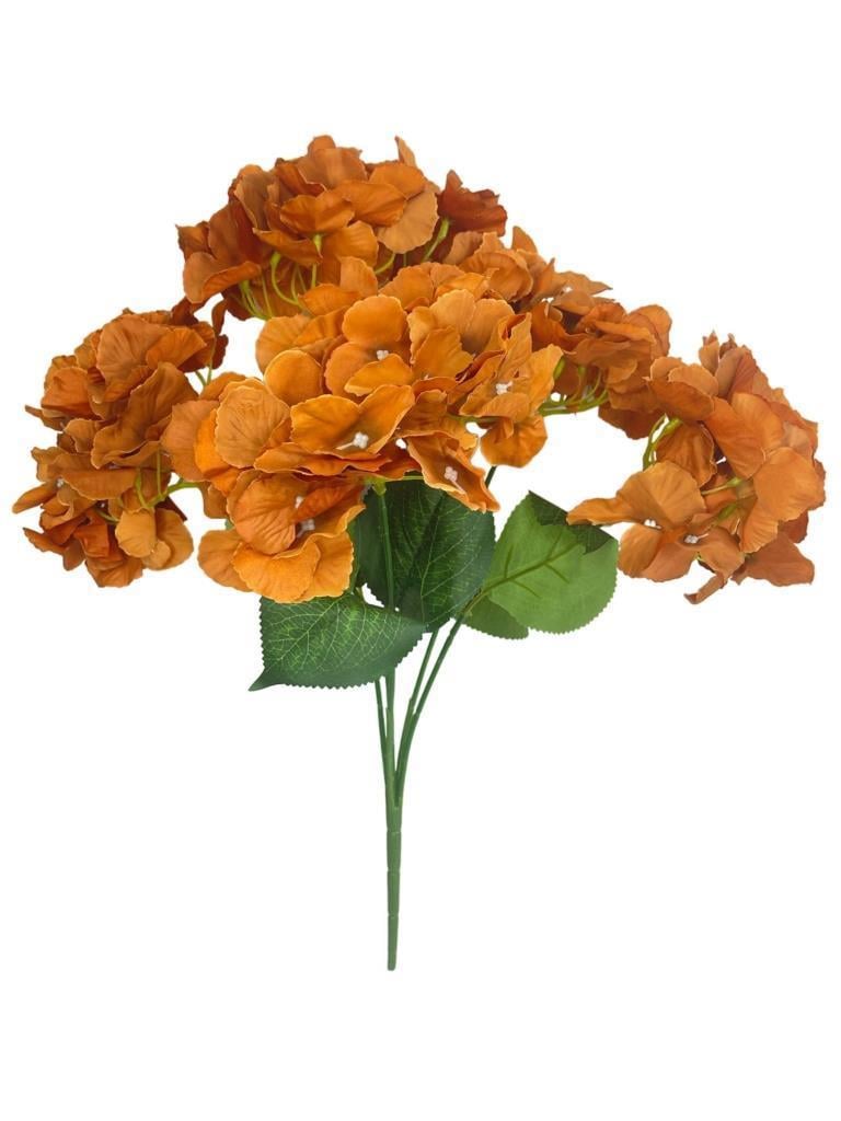 Yapay Çiçek Ortanca Çiçeği Demeti 43 cm Kahverengi