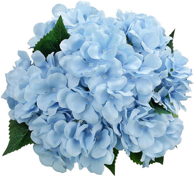 Yapay Çiçek Ortanca Çiçeği Demeti 43 cm Mavi Açık