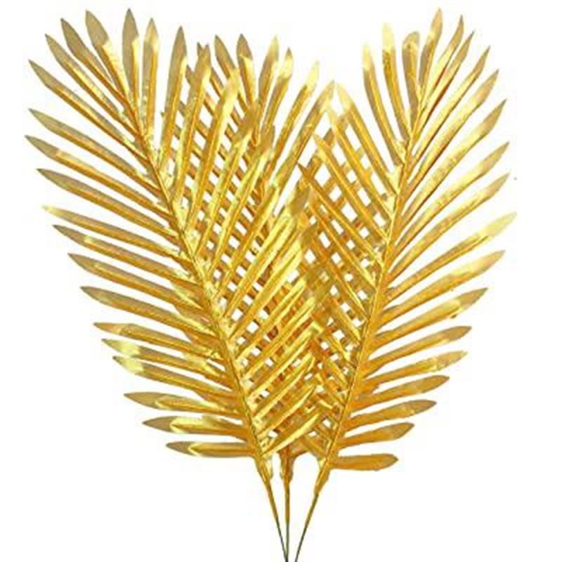 Yapay Çiçek Palmiye Yaprağı Altın Gold Renk 3 ADET Yapay Yaprak