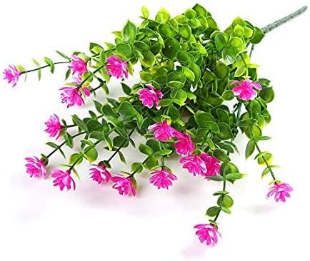 Yapay Çiçek PEMBE Mineli Şimşir Dekoratif Yapay Bitki