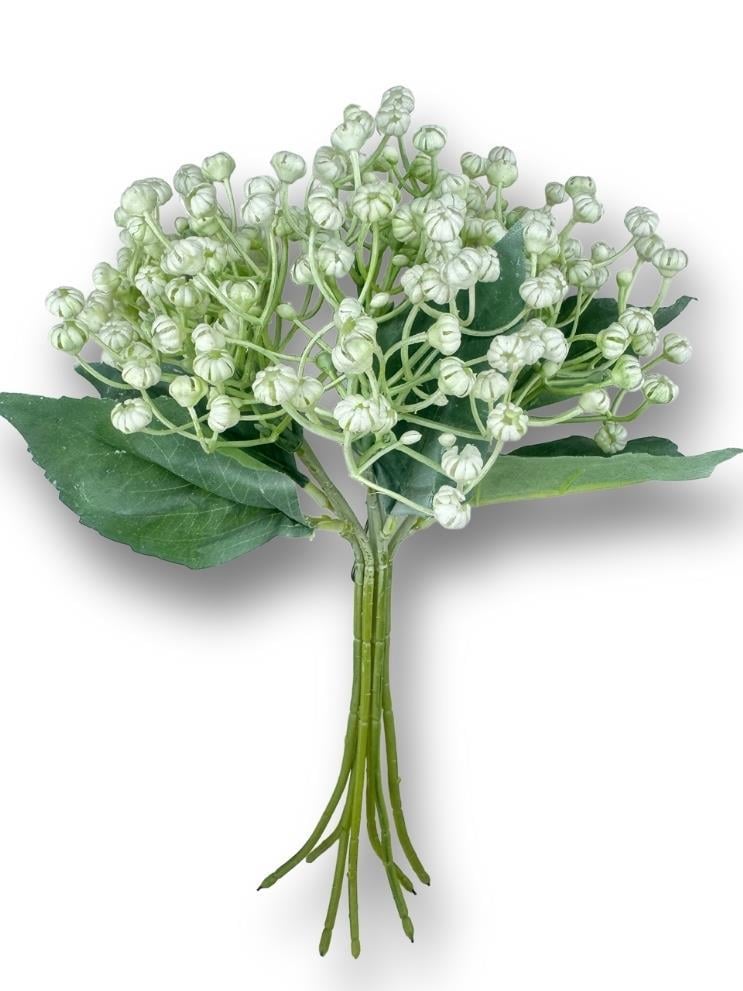 Yapay Çiçek Plastik Beyaz Cipso Tohumcuk Demeti 5 Dallı Gelin Çiçeği Ve Aranjman Aradal Çiçeği 30cm