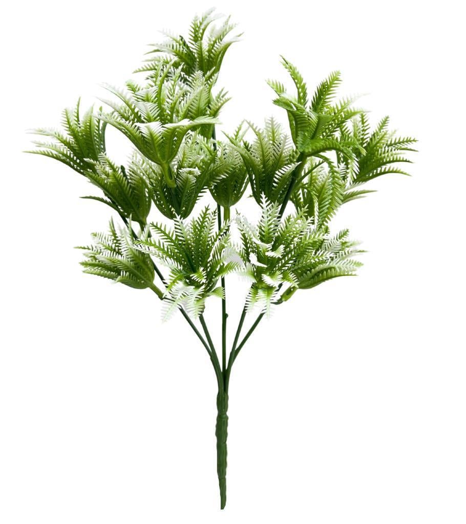 Yapay Çiçek Plastik Demet Yeşil Beyaz Mini Sıkas Demeti Garnitür Aradal Dekoratif Yapay Bitki