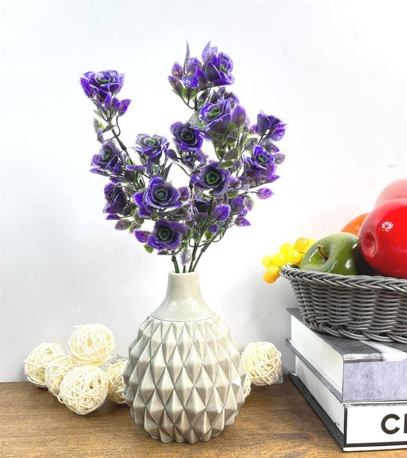 Yapay Çiçek Plastik Mor Mini Gül Demeti Garnitür Aradal Dekoratif Yapay  Bitki
