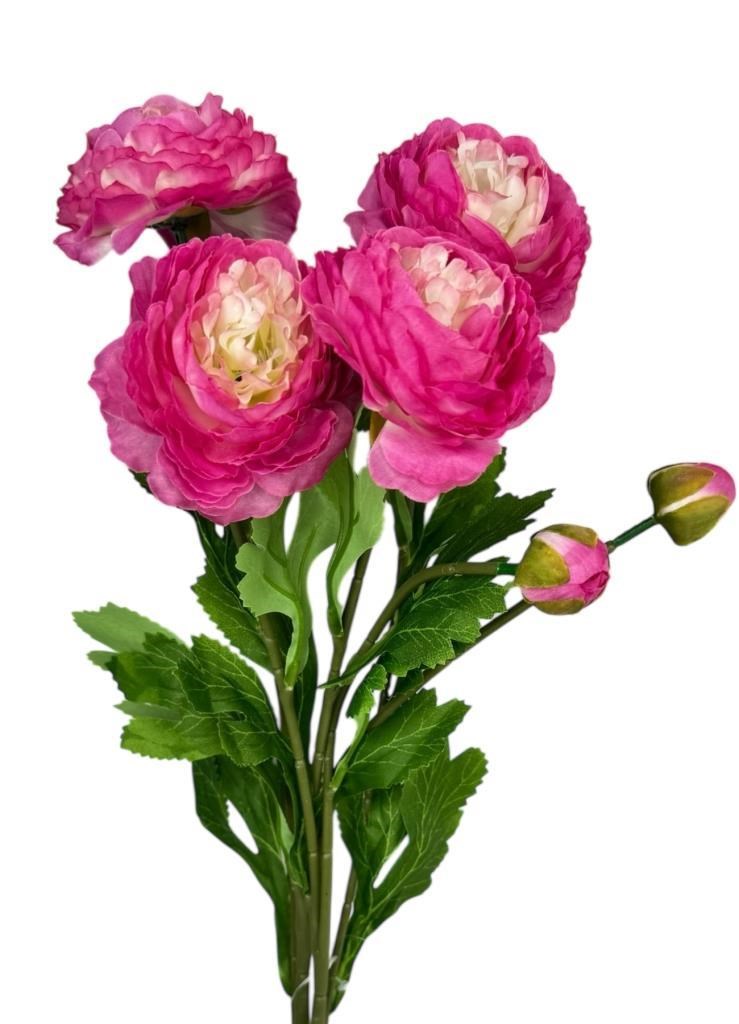 Yapay Çiçek Şakayık Çiçeği Fuşya Renk 2 Çiçek 1 Tomurcuk 50Cm
