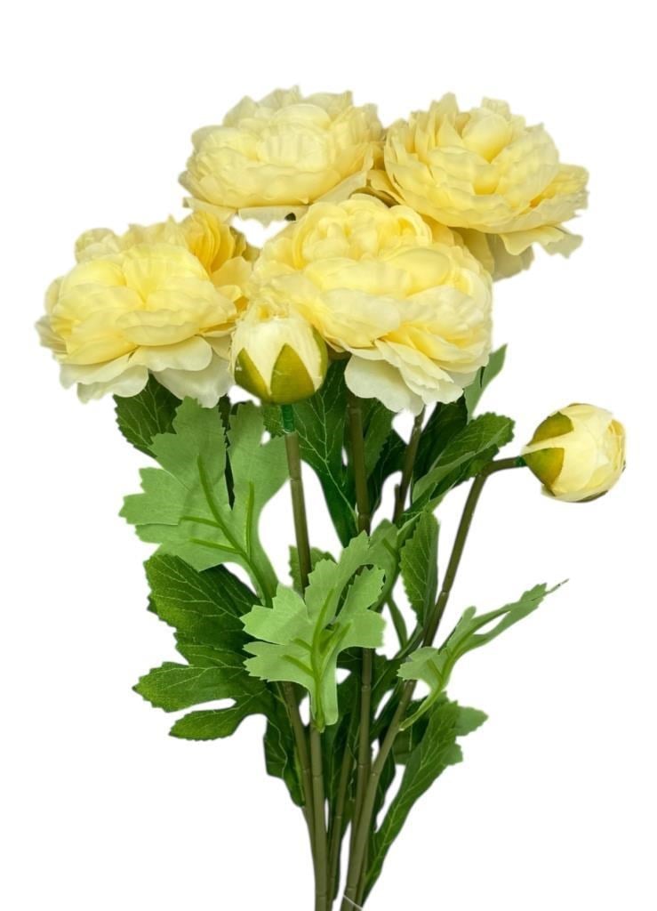 Yapay Çiçek Şakayık Çiçeği Krem Renk 2 Çiçek 1 Tomurcuk 50Cm