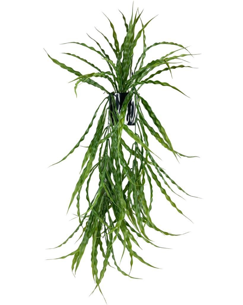 Yapay Çiçek Saksıda Sarkan Yeşil Kıvrımlı Saz 60cm