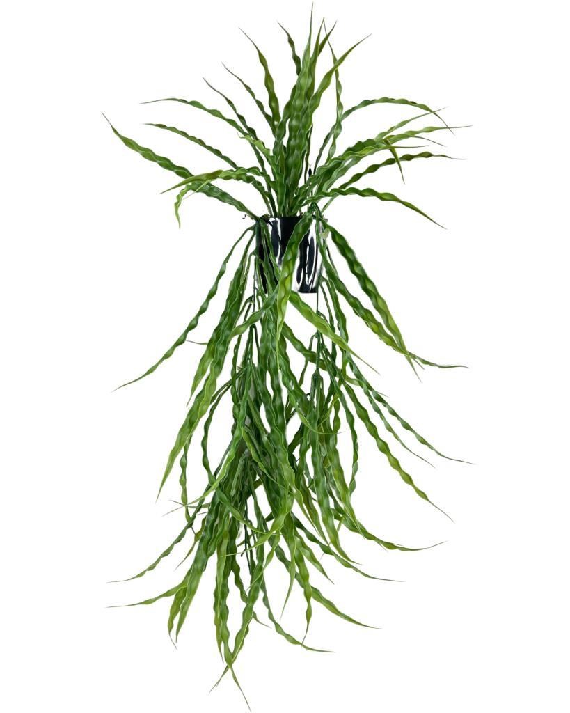 Yapay Çiçek Saksıda Sarkan Yeşil Kıvrımlı Saz 60cm