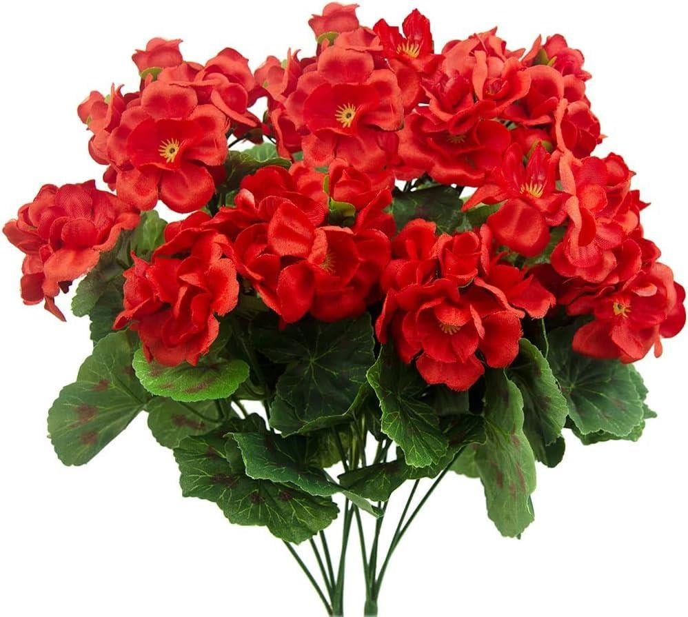 Yapay Çiçek Sardunya Demeti 40*25cm 1.Kalite KIRMIZI Koyu Balkon Çiçeği