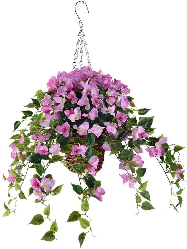 Yapay Çiçek Sarkaç Sepette Begonvil Bodrum Çiçek Sepeti Pembe