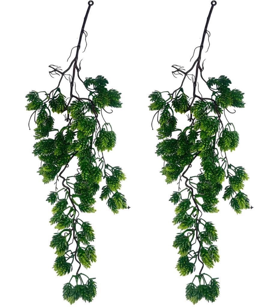 Yapay Çiçek Sarkan Doğal Dallı Kozalak Çiçeği 70cm Yapay Sarmaşık Yeşil 