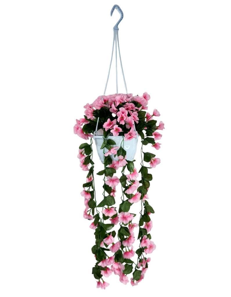 Yapay Çiçek Sarkan Menekşe Pembe Begonvil Sarkaç Askılı Saksıda Balkon Çiçeği Çiçek Sepeti