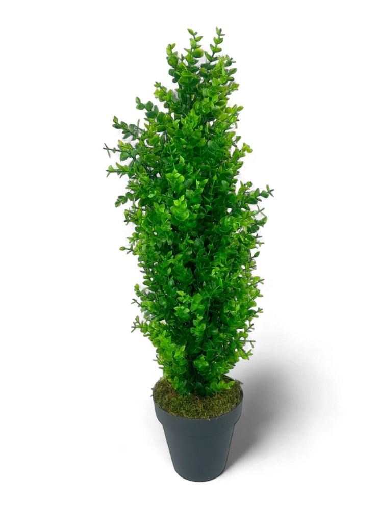 Yapay Çiçek Siyah Saksıda Yeşil Şimşir Ağacı 70*30cm