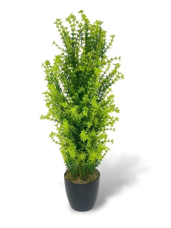 Yapay Çiçek Siyah Saksıda Yonca Ağacı 55cm