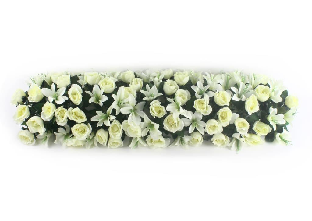 Yapay Çiçek Tak Organizasyon Nişan Masası Çiçek Süsleme 25x120cm