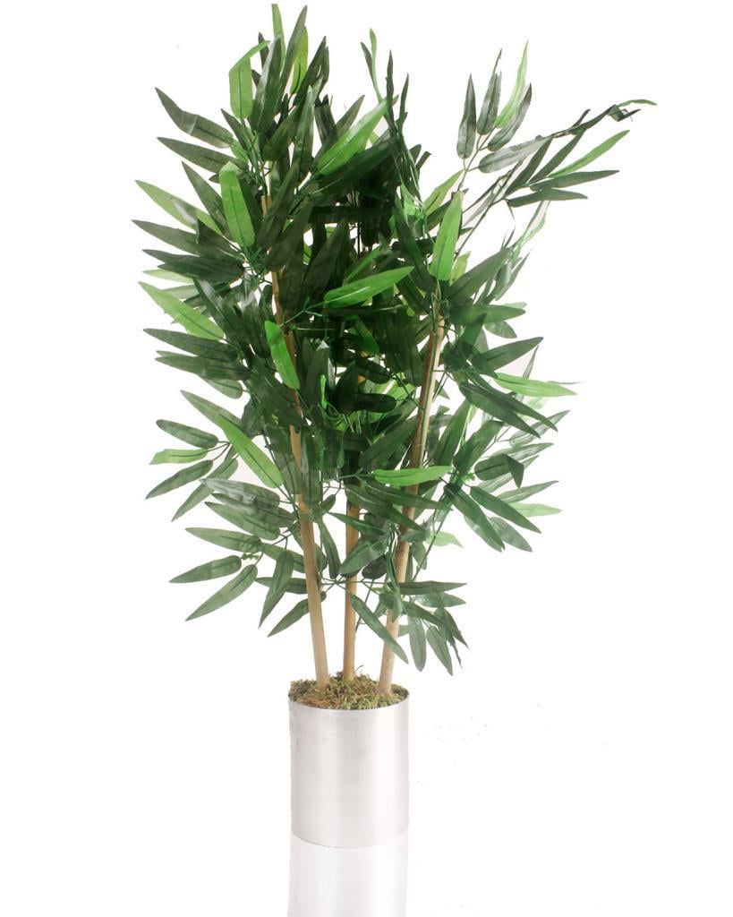 Yapay Çiçek Yapay Bambu Ağacı Paslanmaz Aleminyum Saksılı 80cm