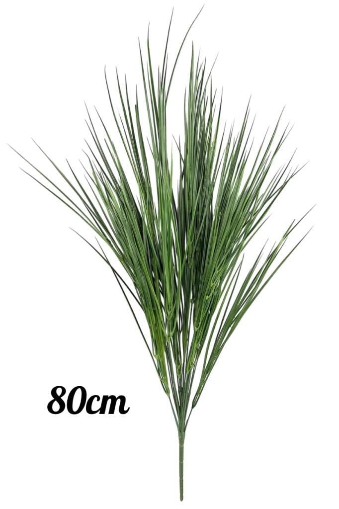 Yapay Çiçek Yeşil Grass Saz 80cm Bitki Yapay Çiçek Dekor Çiçeği Uzun Ot