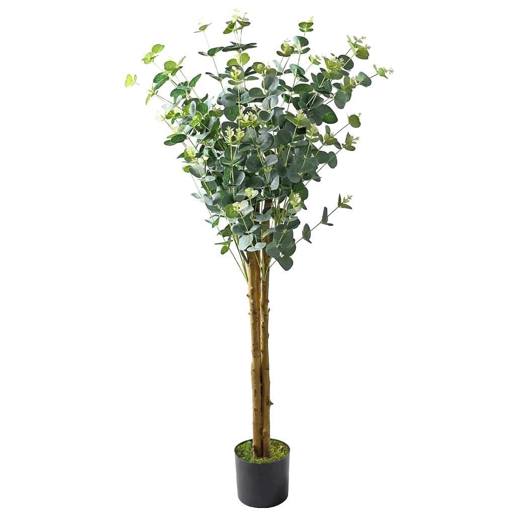 Yapay Okaliptus Ağacı 120cm Doğal Gövdeli Gerçek Görünümlü Yapay Ağaç