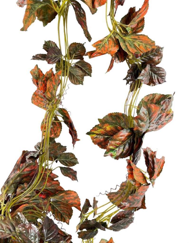 Yapay Sarmaşık Dolanabilen Kahve Turuncu Sonbahar Renkleri 5 li Paket 230cm  Dekoratif Yapay Çiçek