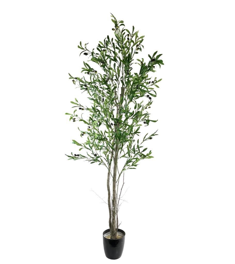 Yapay Zeytin Ağacı 190cm 2 Gövdeli Çalılı Doğal Gerçek Görünümlü Yapay Ağaç