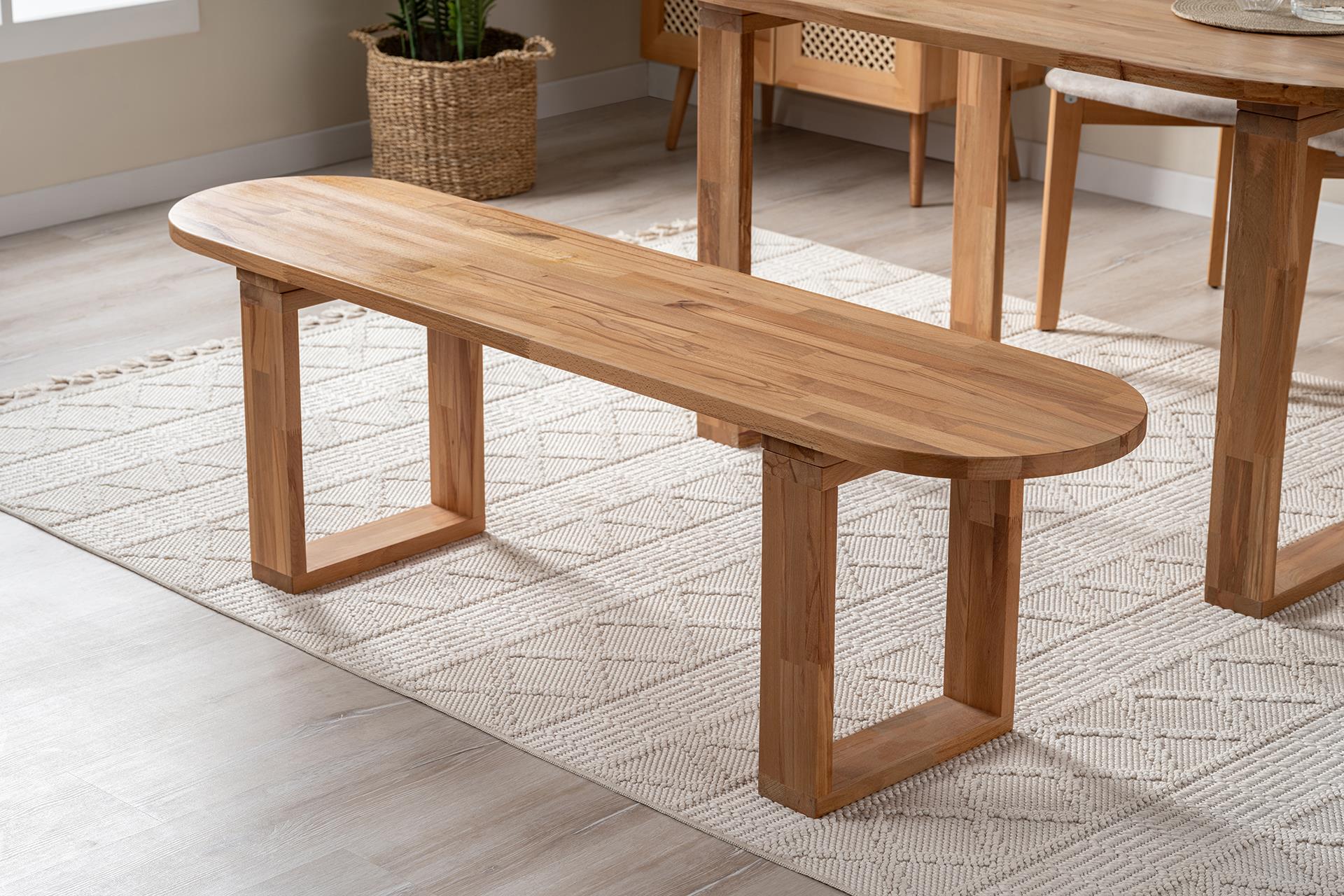 Sametti, Doğal Ahşap Bench