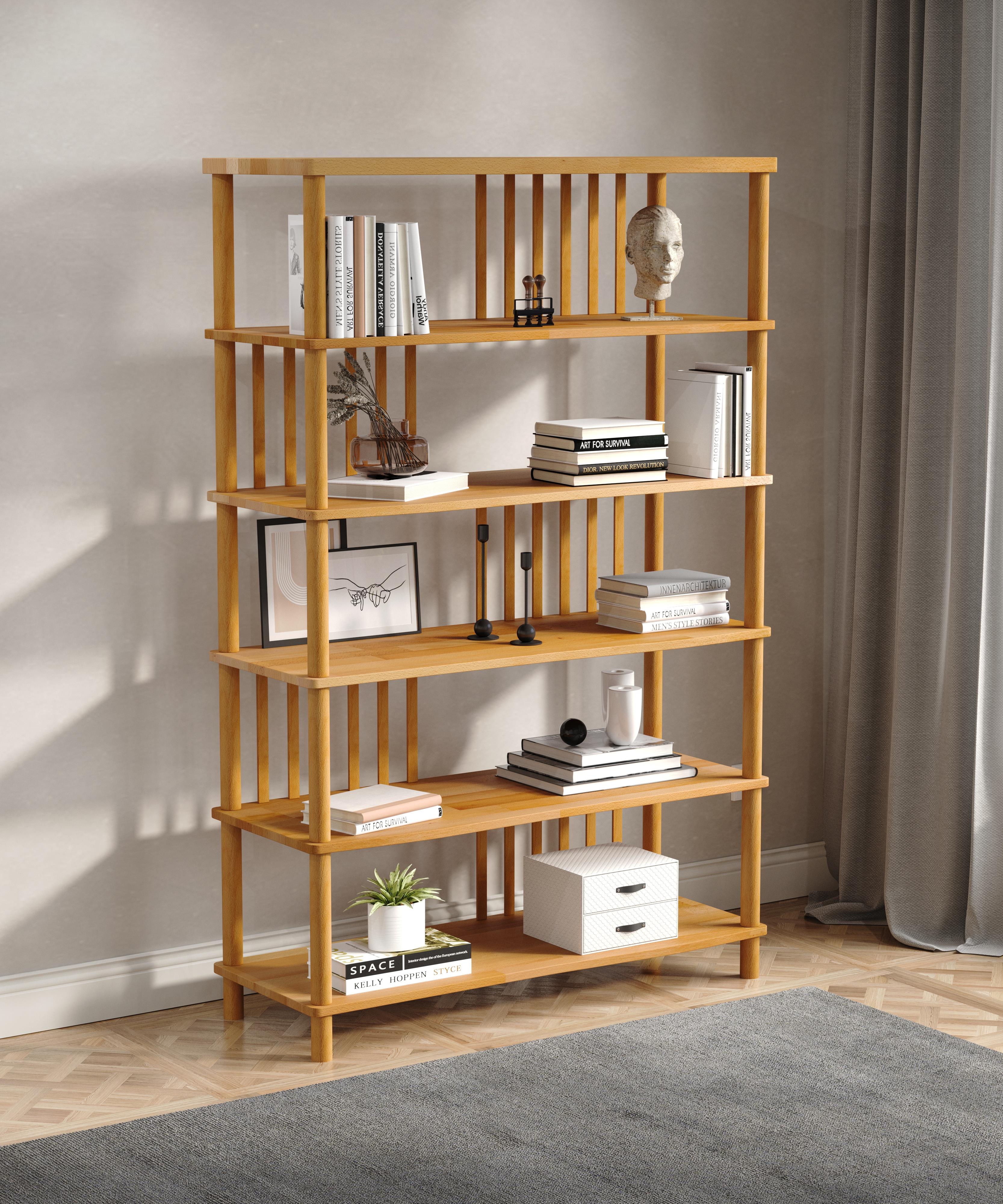 Alora Bücherregal aus Massivholz, Buche