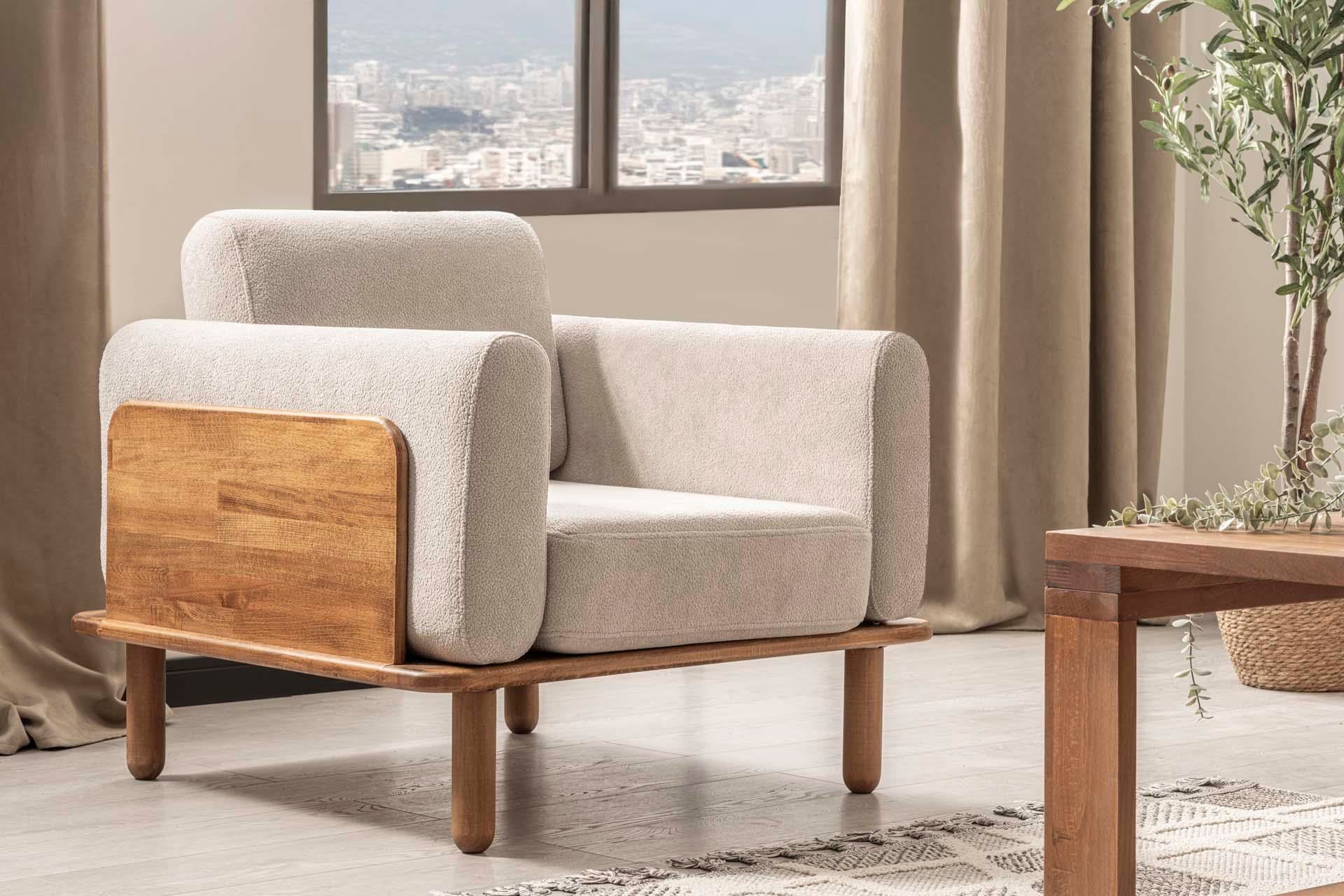 Diva Berjer Açık Gri, Ceviz Kasa