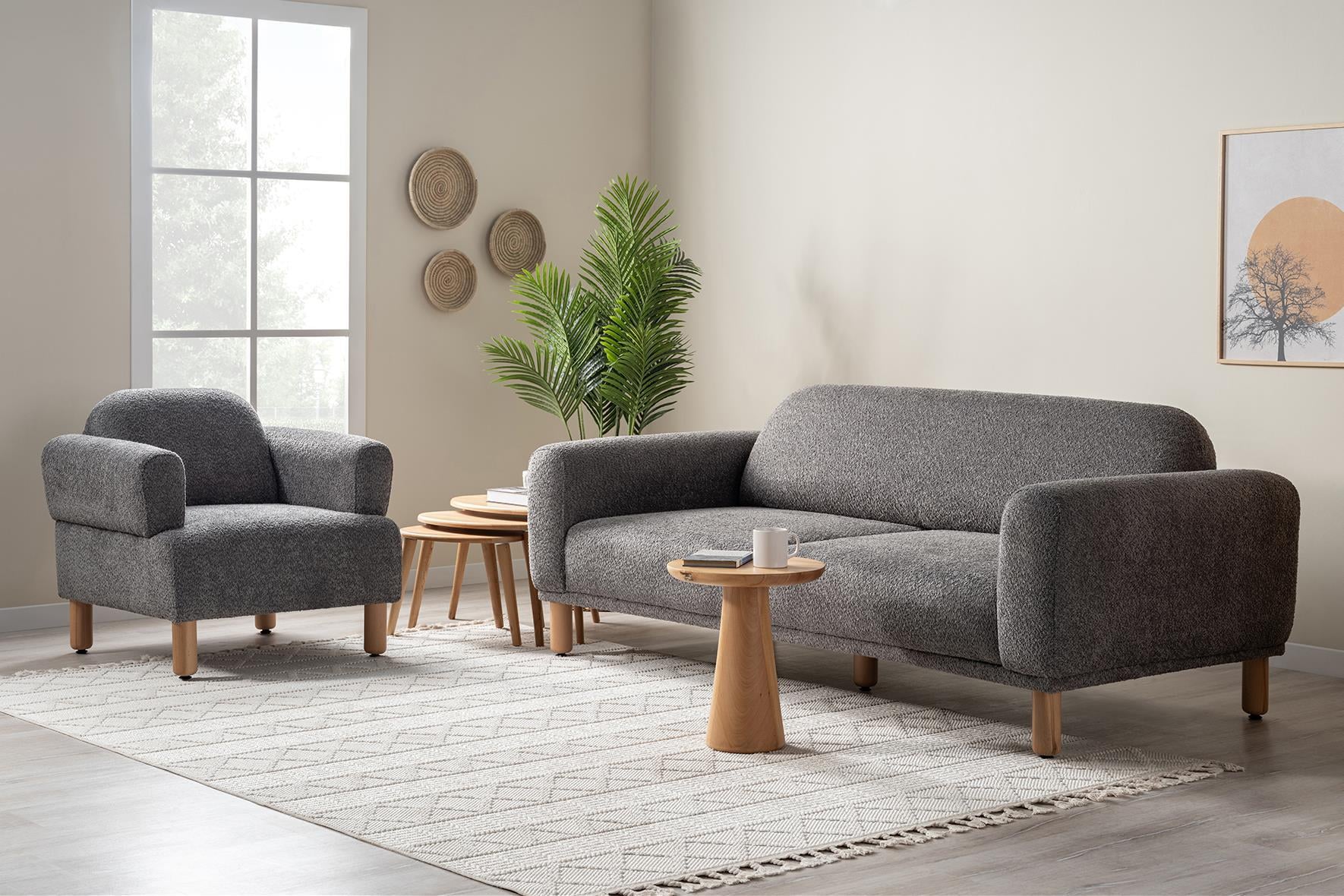 Hera Sofa-Set, Anthrazitgrau