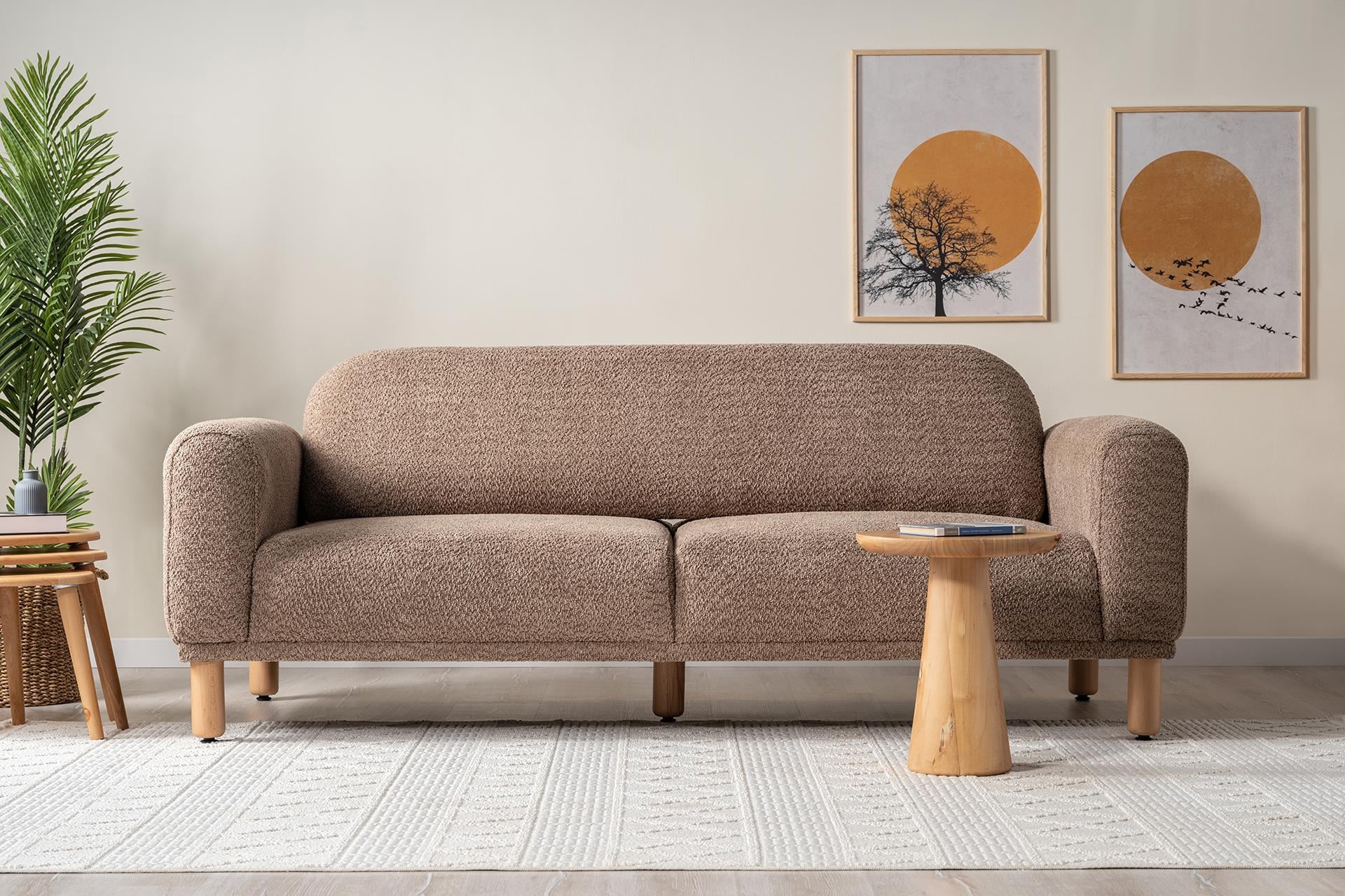 Hera Dreisitzer-Sofa, Braun