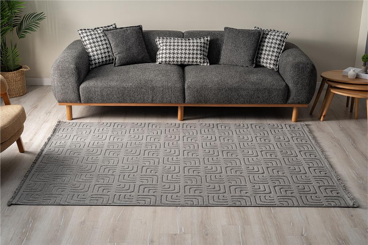 VIENNA 9210 Dunkelgrauer Soft-Touch-Cut-Teppich