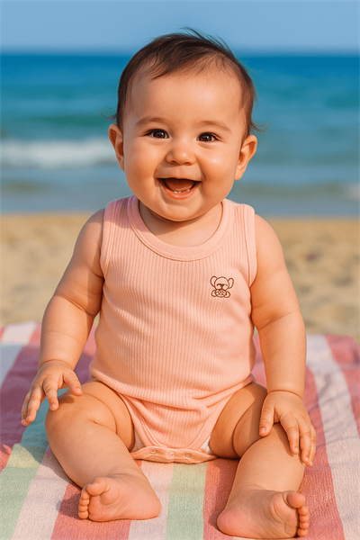 Soft Pembe Renk Askılı Bebek Zıbın