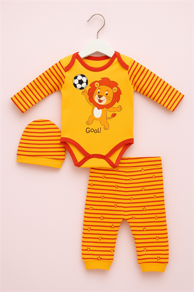 Şapkalı Galatasaray Erkek Bebek Takımı 