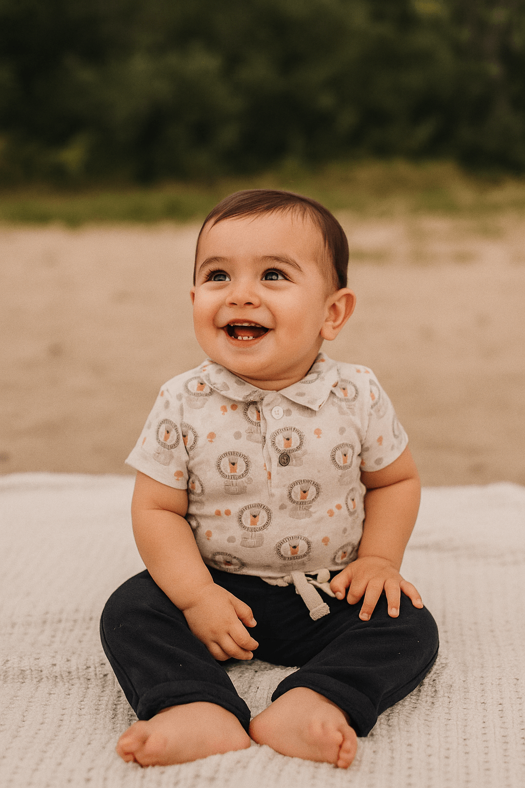 Ahsen Bebek Çıtçıtlı Gömlek ve Pantolon Takımı