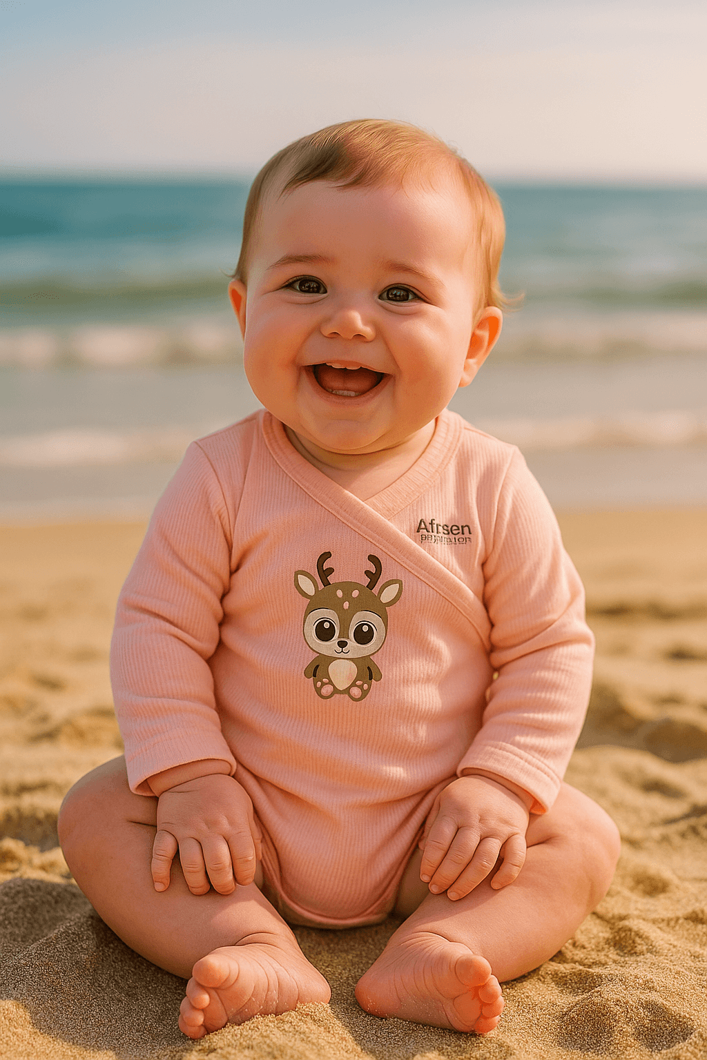Ahsen Bebek Önü Tavşan Detaylı Kot Elbise
