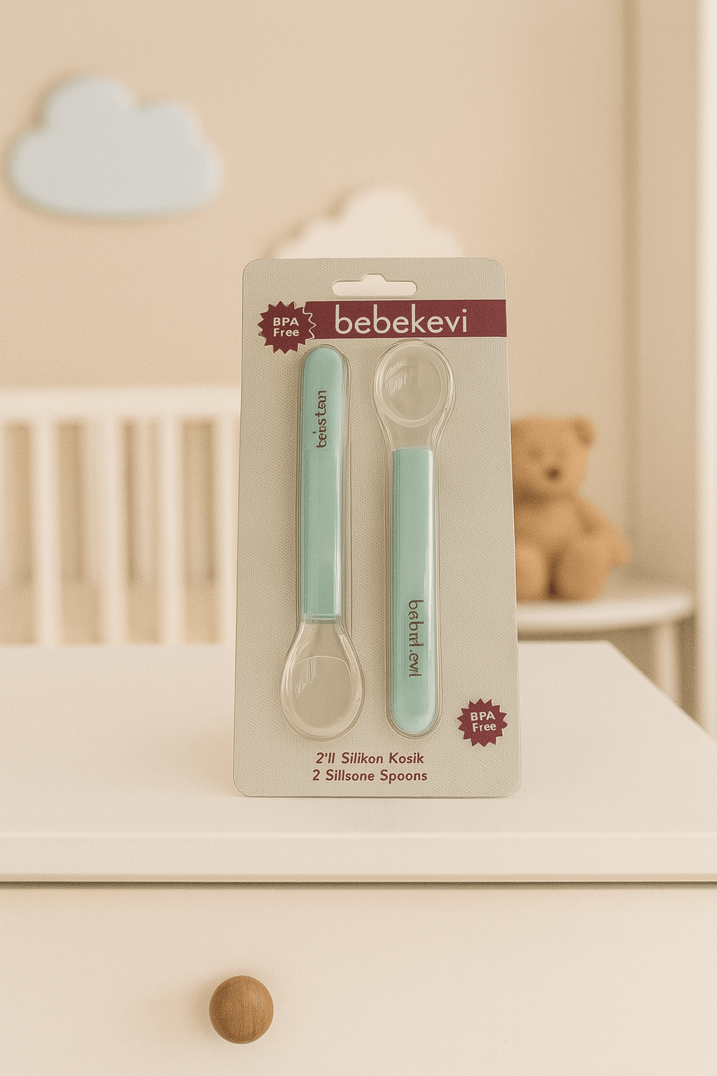 Ahsen Bebek Slikon Cam 2'li Mama Kaşığı