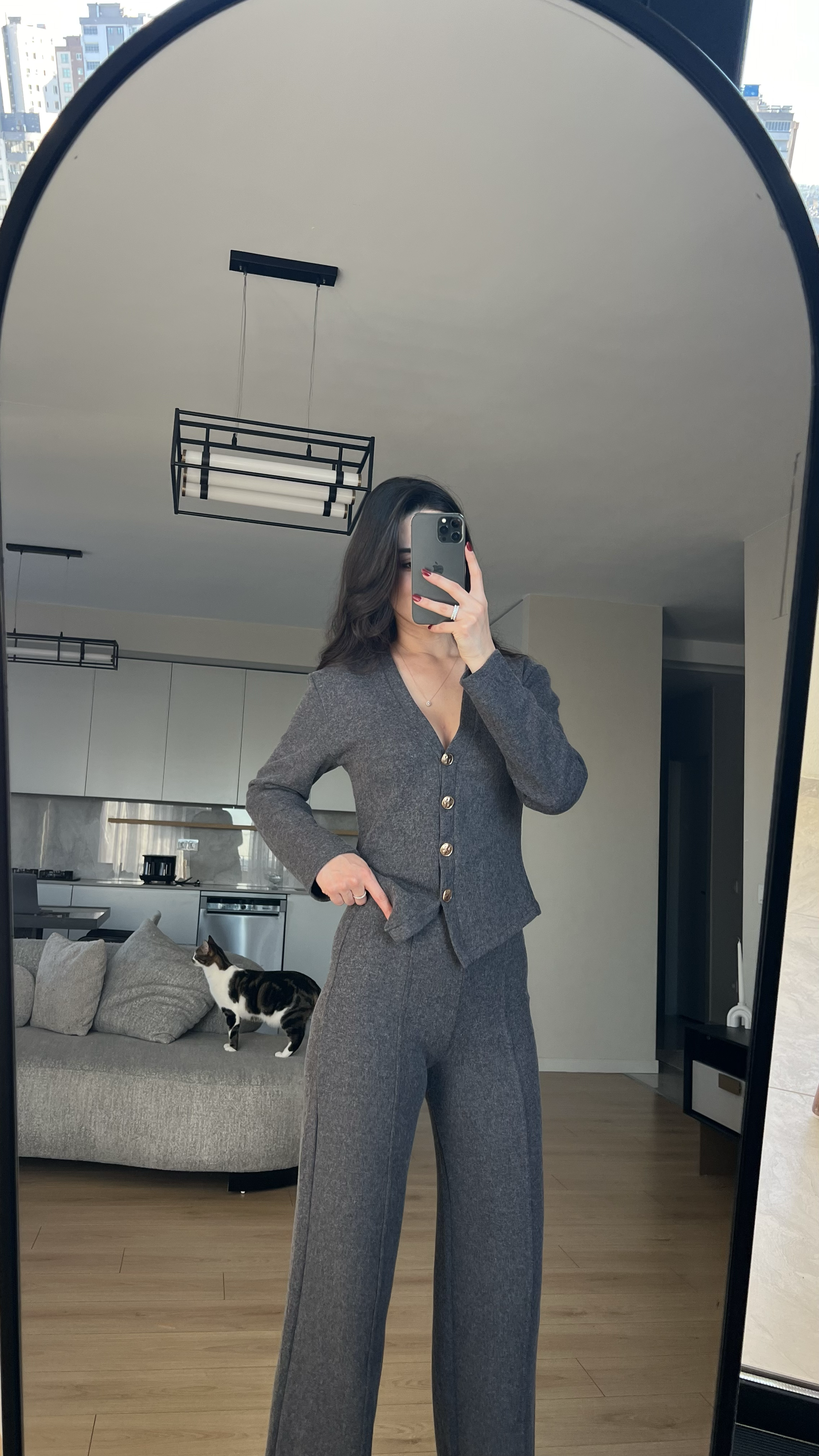 ANTRASİT ALT ÜST TRİKO ÖRME TAKIM