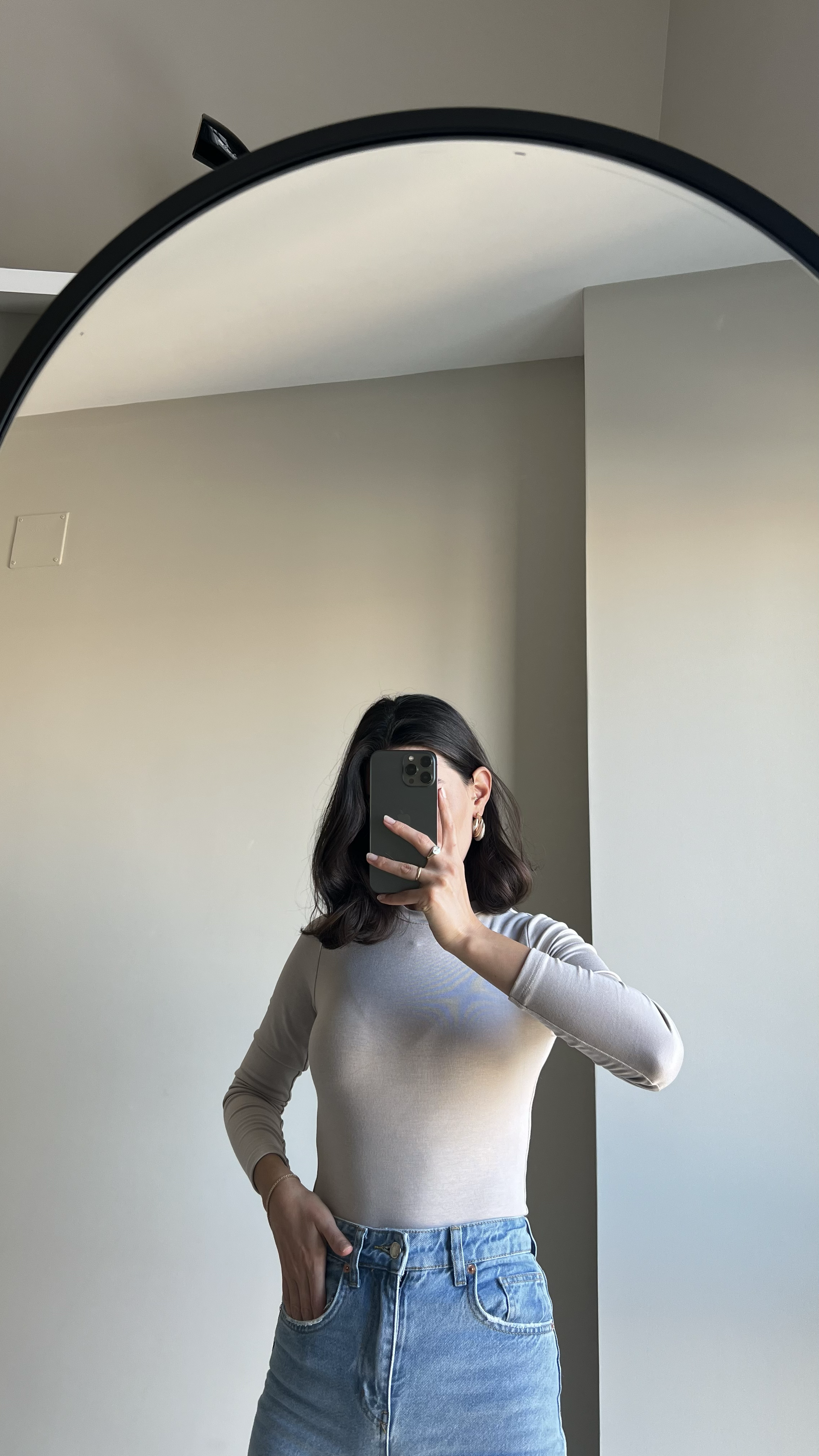 BEIGE SIFIR YAKA %100 PAMUK ÖRME BODY