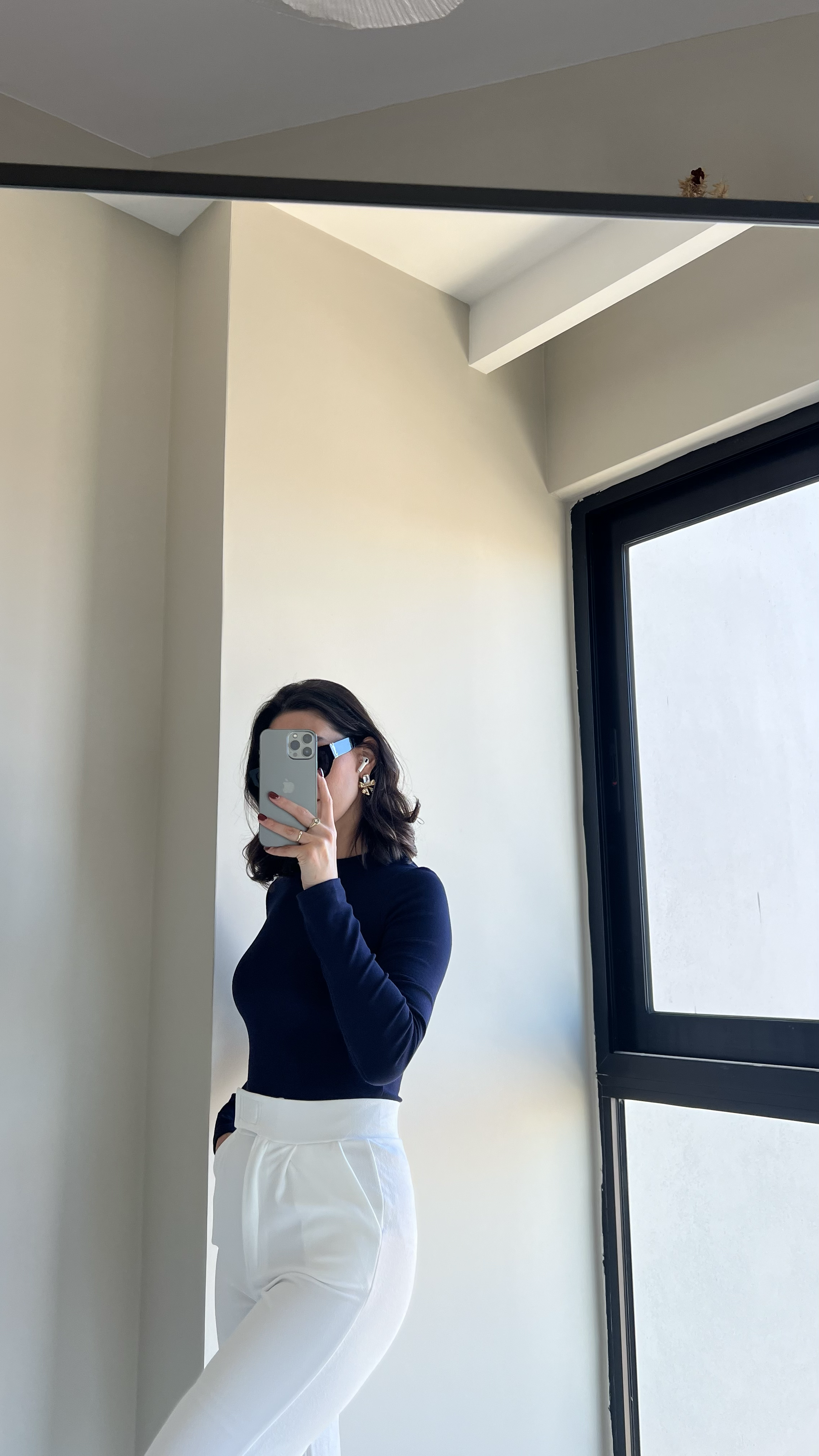 LACİVERT SIFIR YAKA PAMUKLU BODY