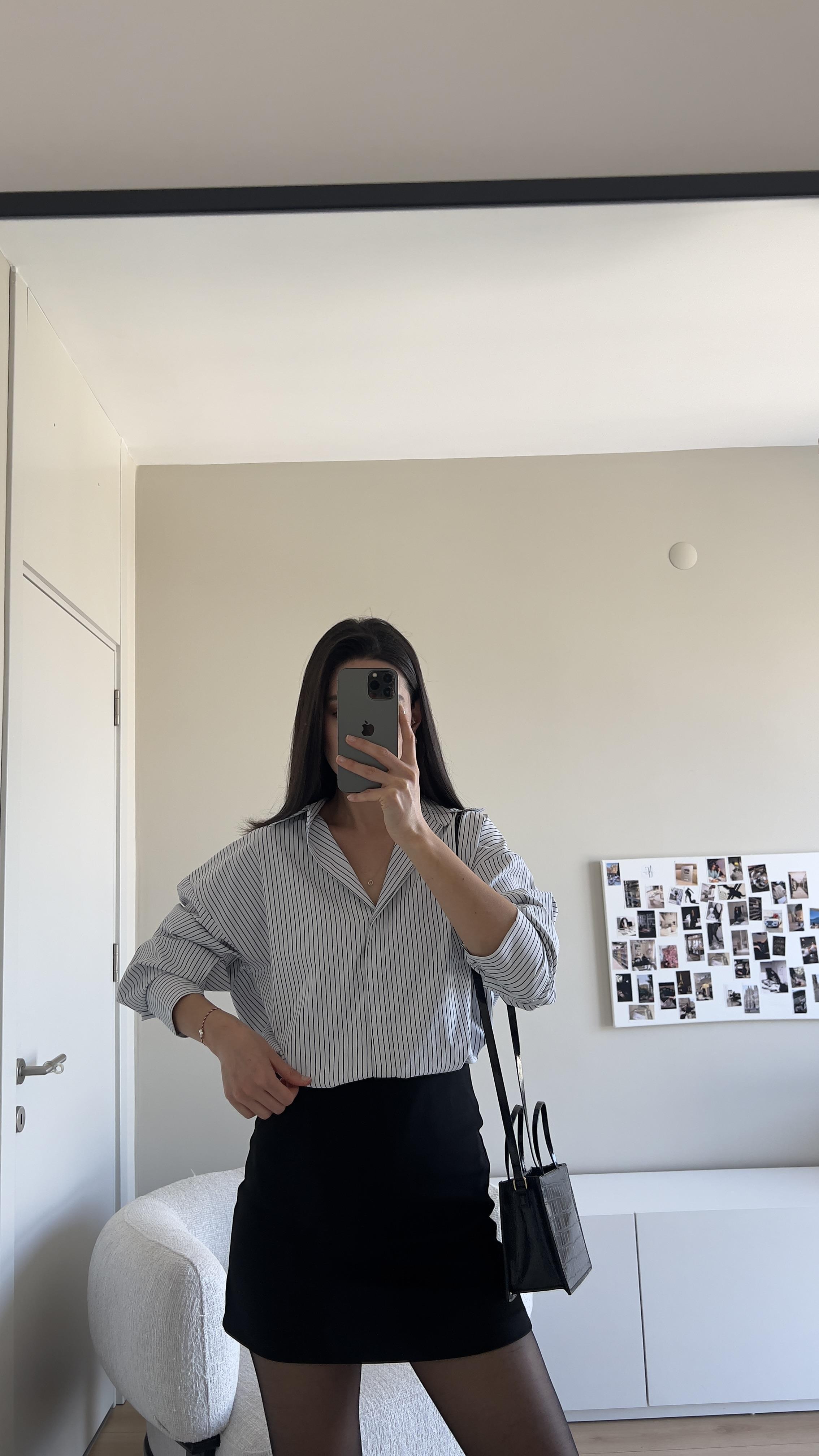 MASSIMO DUTTI SİYAH KISA ETEK