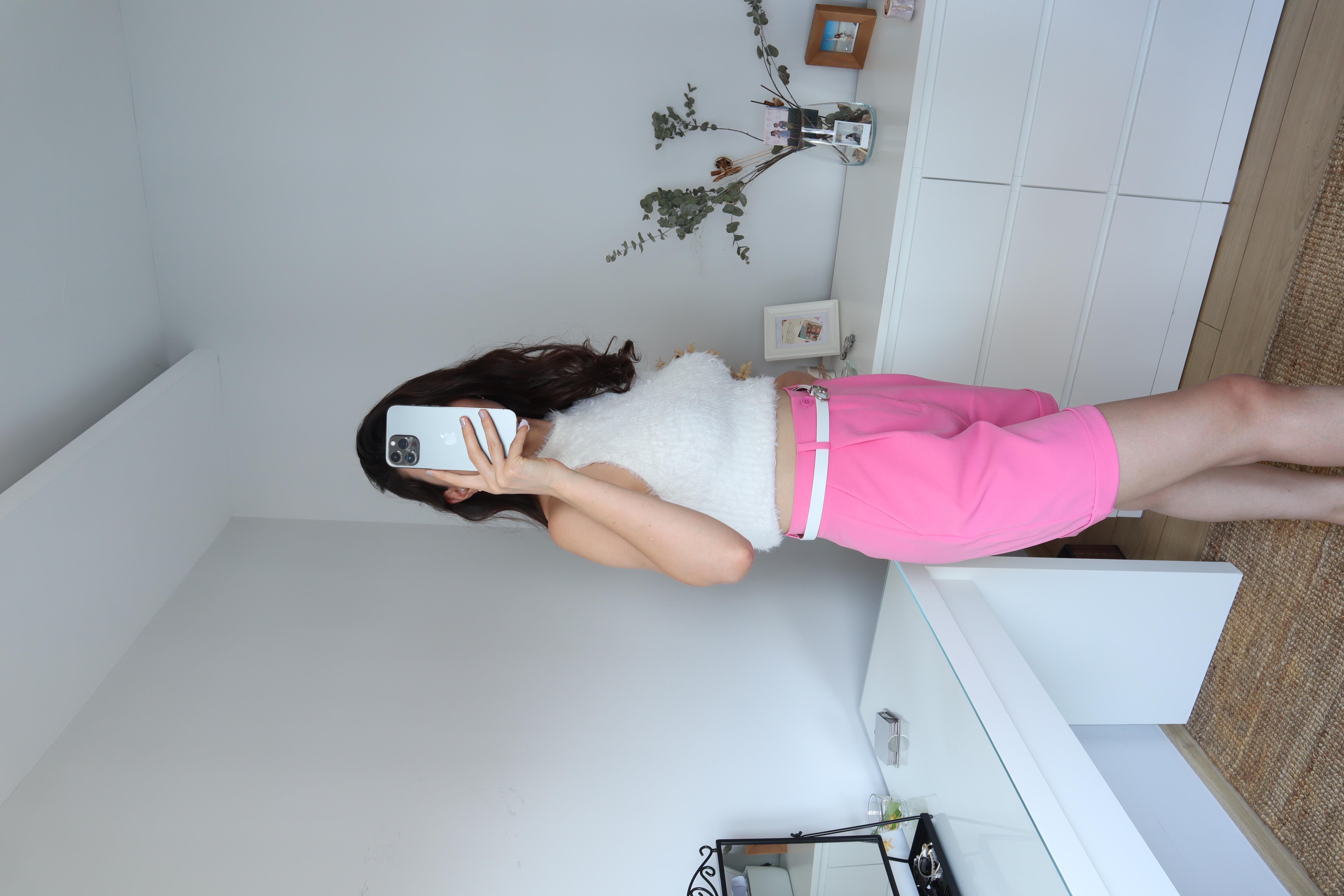 Orjinal Marka Ofis Boy Pembe Şort