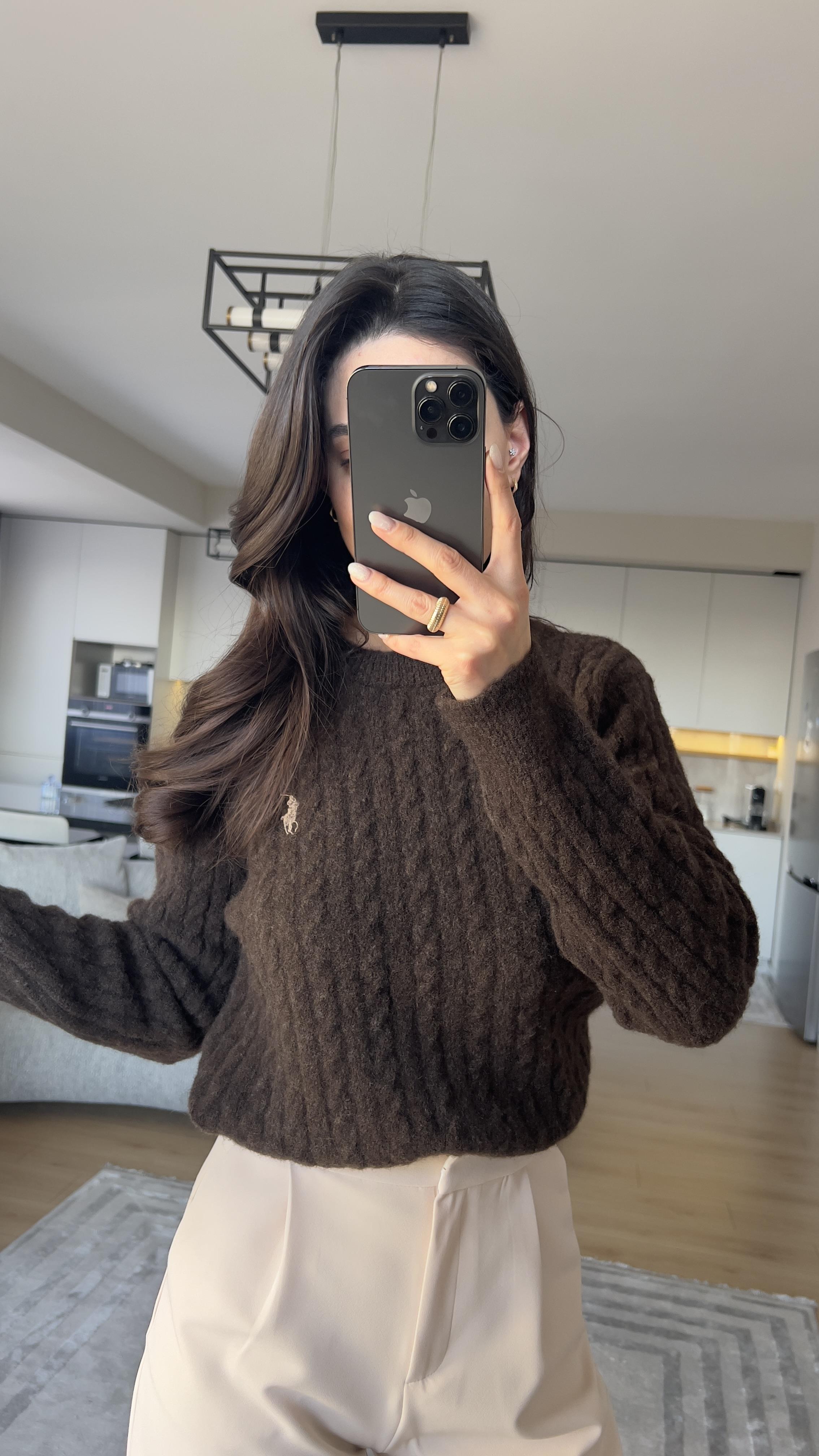 RLF ÖRME MODEL KOYU KAHVE KAZAK