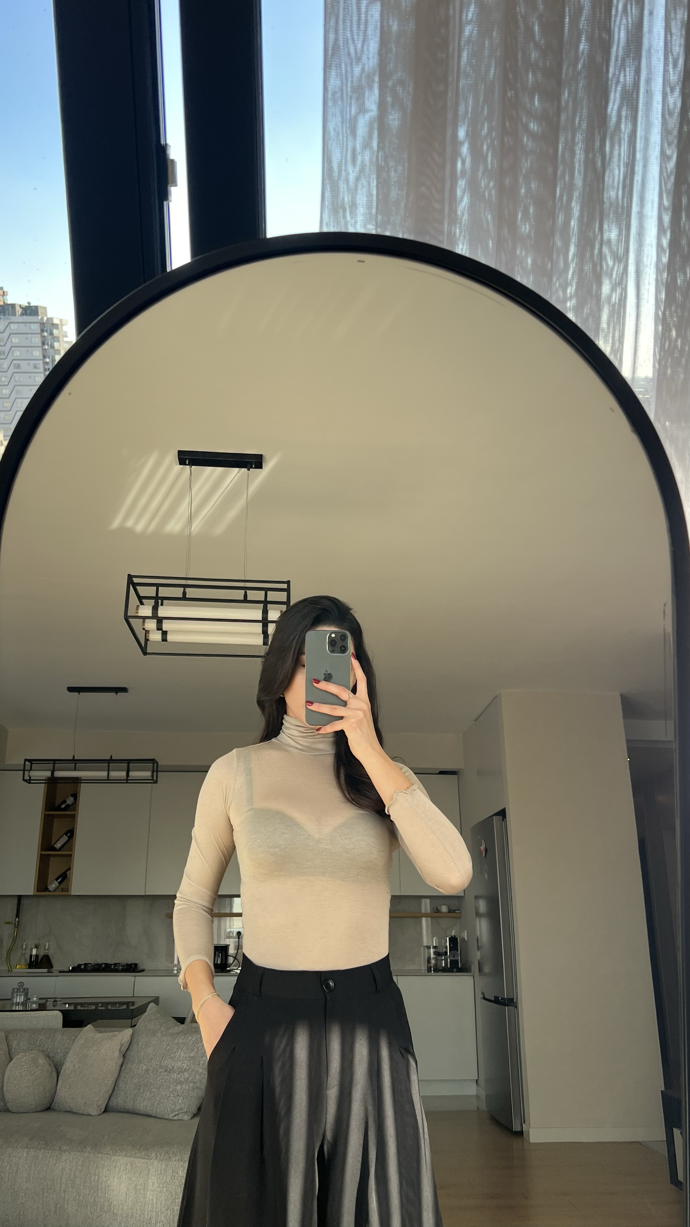 TRANSPARAN BOĞAZLI BEİGE BODYSUIT